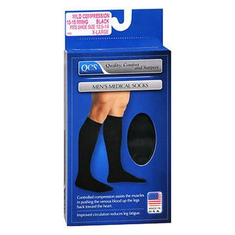 Scott Specialties QCS Men's Medical Socks Mild Black, 2 Pairs