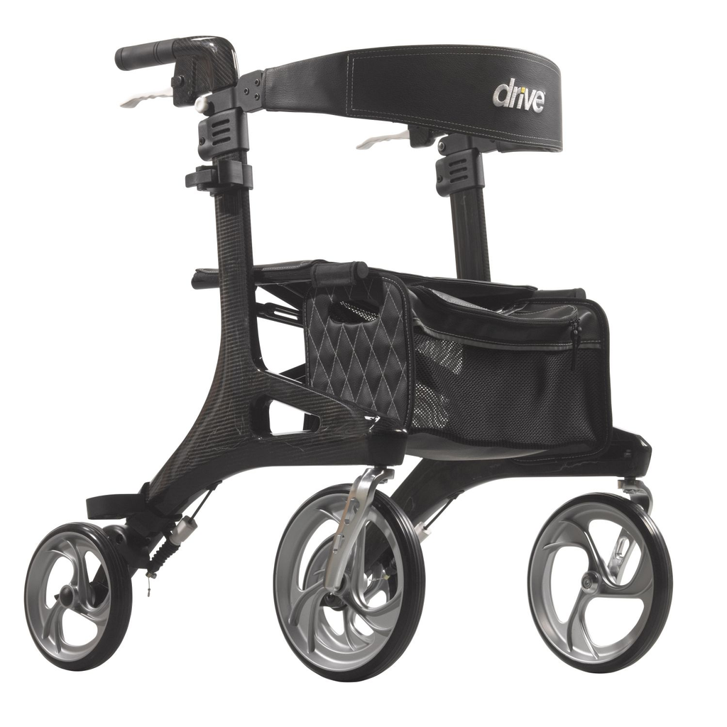 Drive Medical Nitro Elite CF Carbon Fiber Walker Rollator, Black