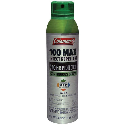 Coleman 100% Deet 100 Max Insect Repellent Continuous Spray, 4 Oz