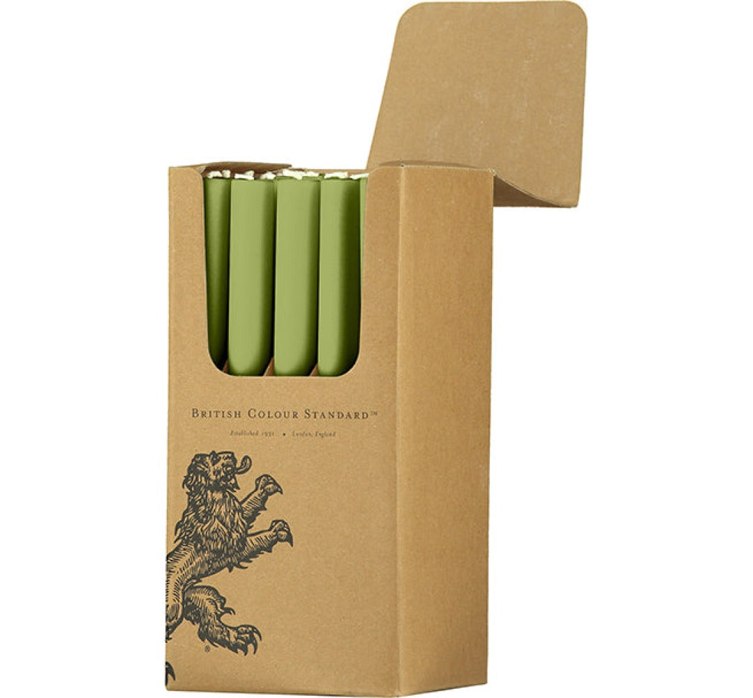 S/25 Olive Green Dinner Candles