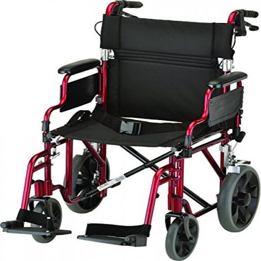 Nova Medical Products Aluminum Transport Chair With 12 Inch Rear Wheels 19