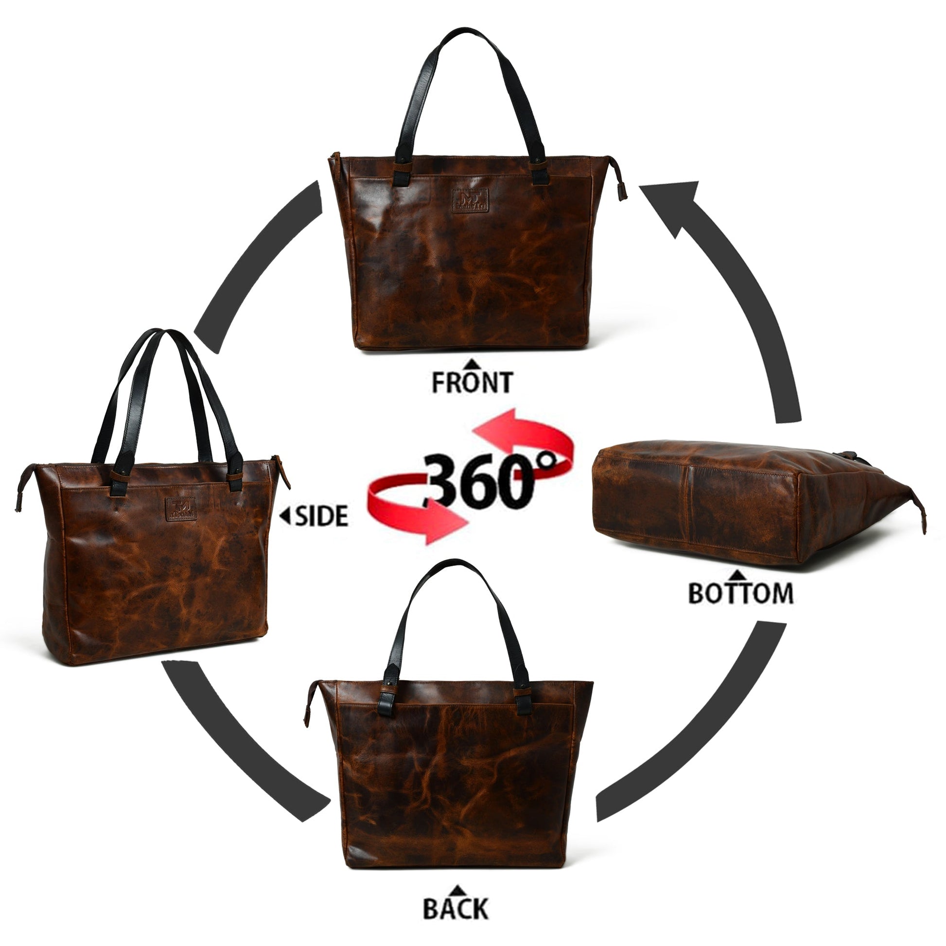 Portland Leather Tote with Zipper - Osadia Concept Store