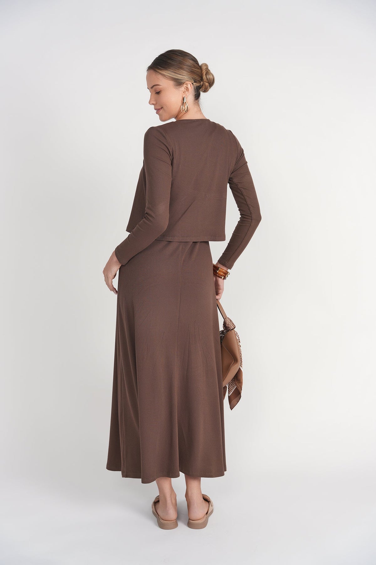 Cardigan Tee- Chocolate