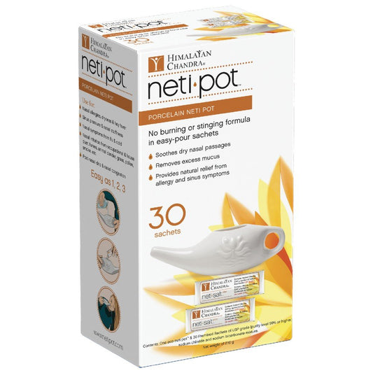 Himalayan Chandra Neti Pot Porcelain With 30 Sachets By