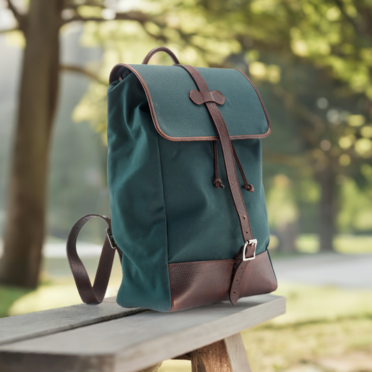 WANDERLUST Cotswold Canvas Backpack ~ Classic Green