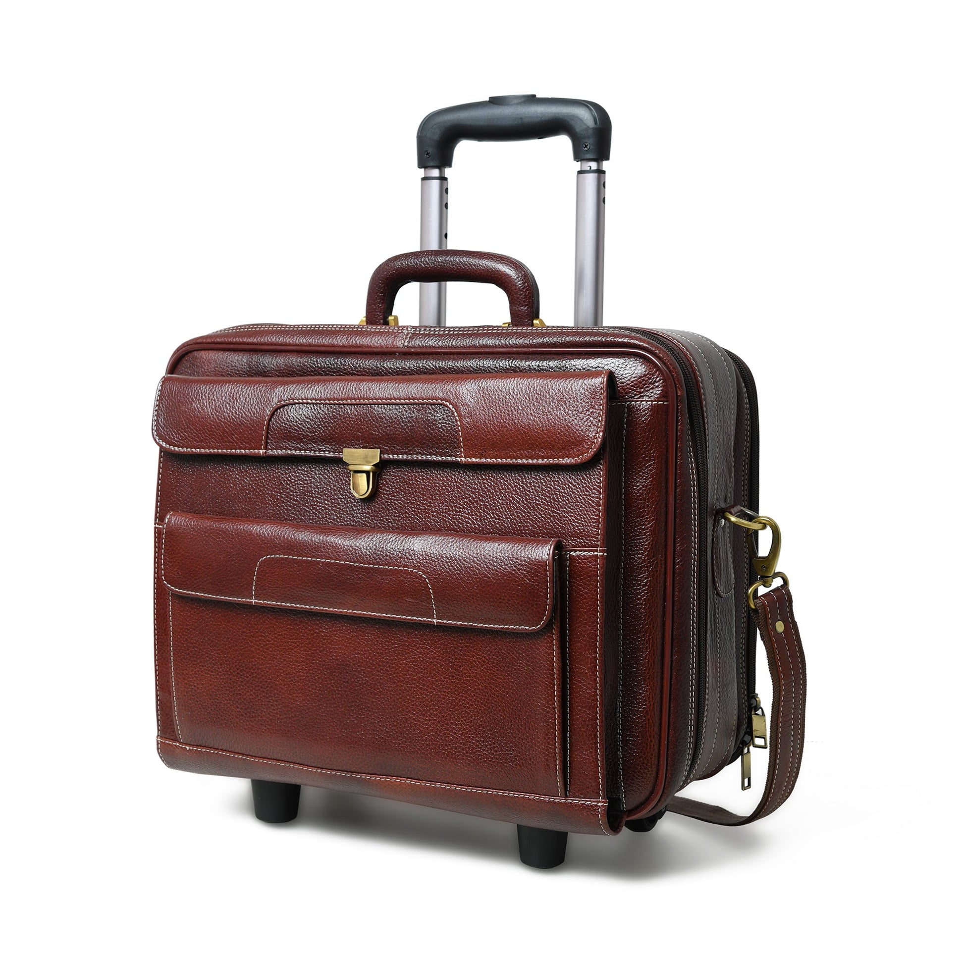 Wanderer Leather Trolly Suitcase Bag - Osadia Concept Store