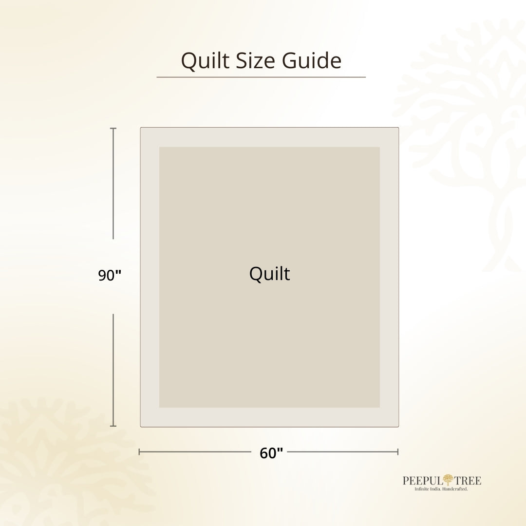 Mughal Florals Blockprinted Reversible Quilts (60" x 90")