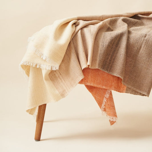Chestnut Color Block Handwoven Soft Merino Throw