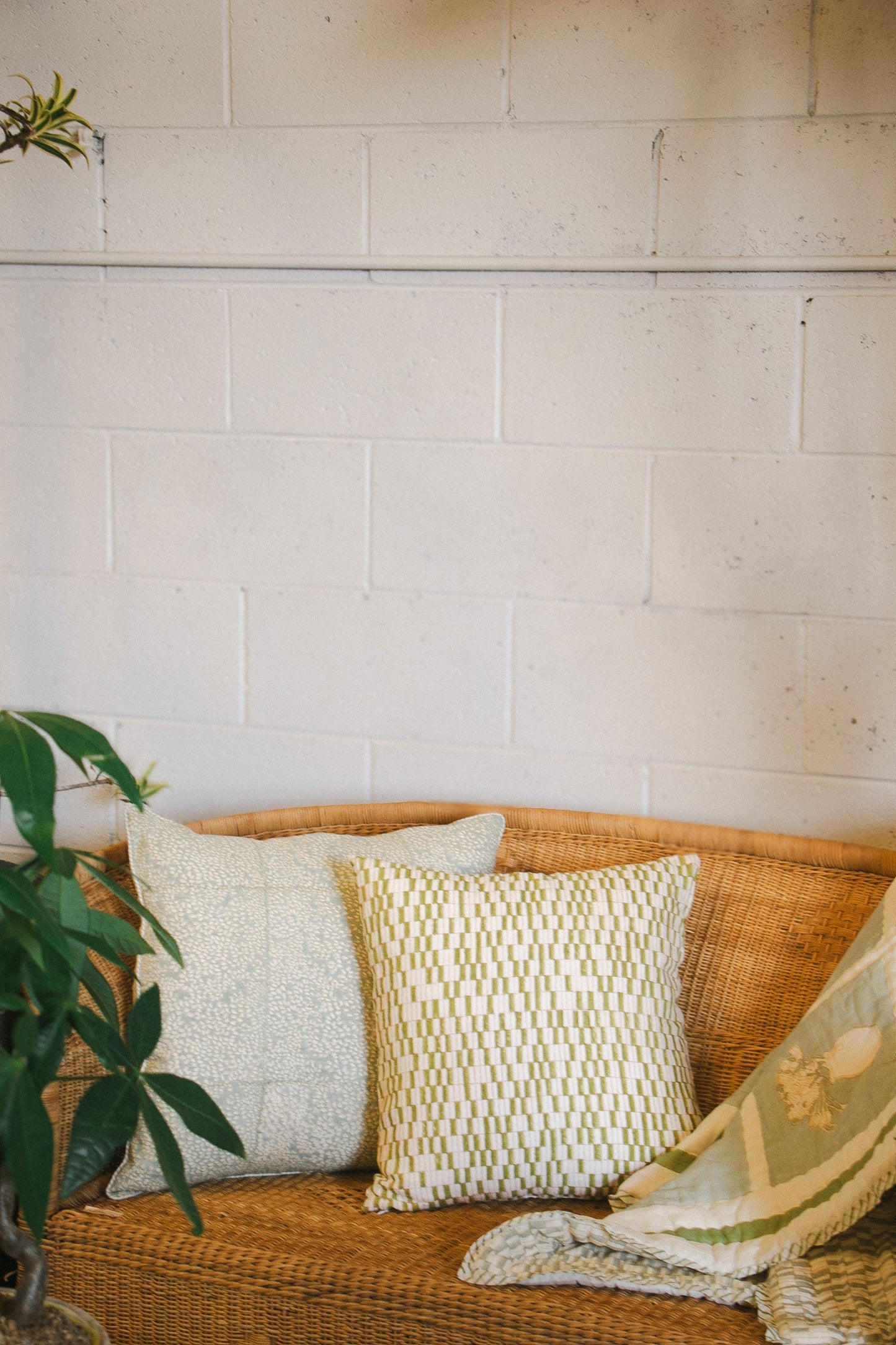 The Block Grid -  Hand Block Printed Pillow Cover