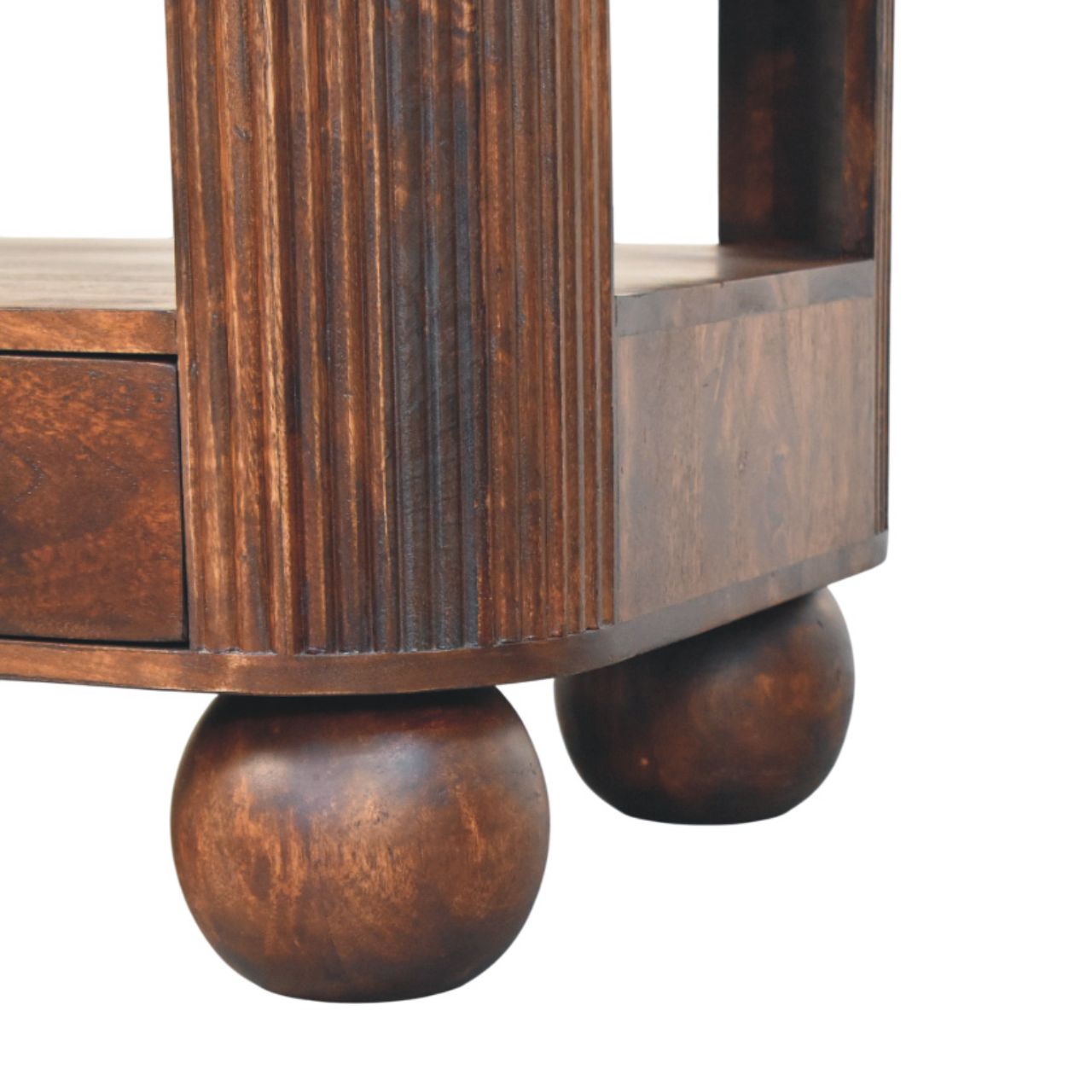 Solid Wood Sphere Leg Coffee Table