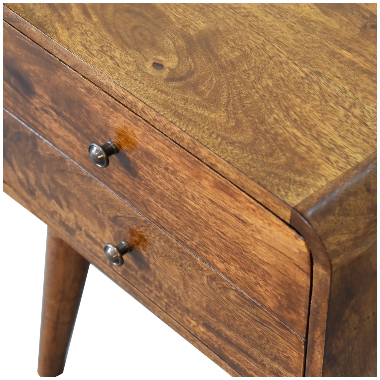 Solid Wood Curved Nightstand