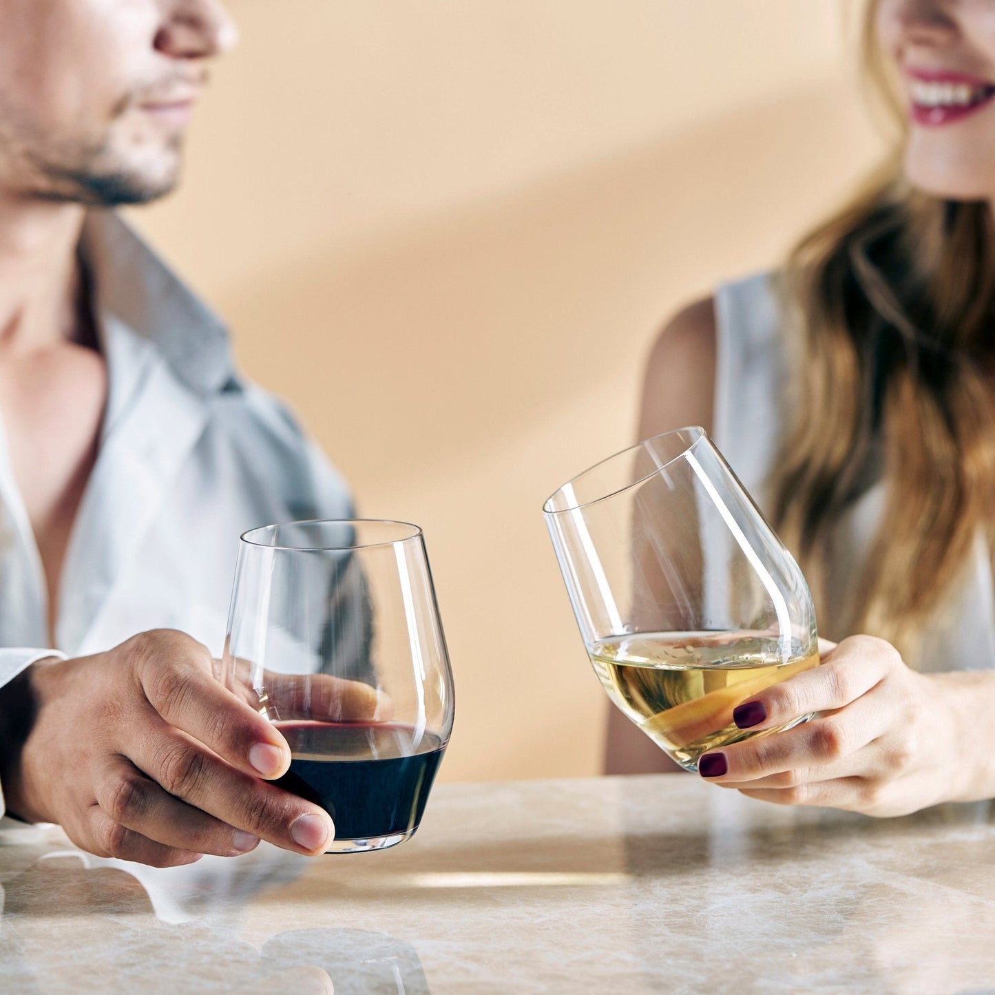 Sante Stemless Crystal Wine Glasses - 15oz
