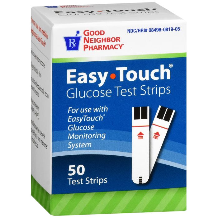 On Container Good Neighbor Pharmacy EasyTouch Glucose Test Strips 50ct