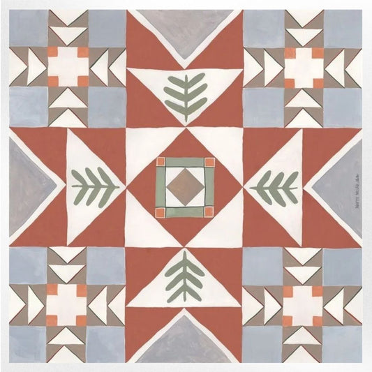 100% Silk Scarf: Heirloom - Folk Quilt Pattern