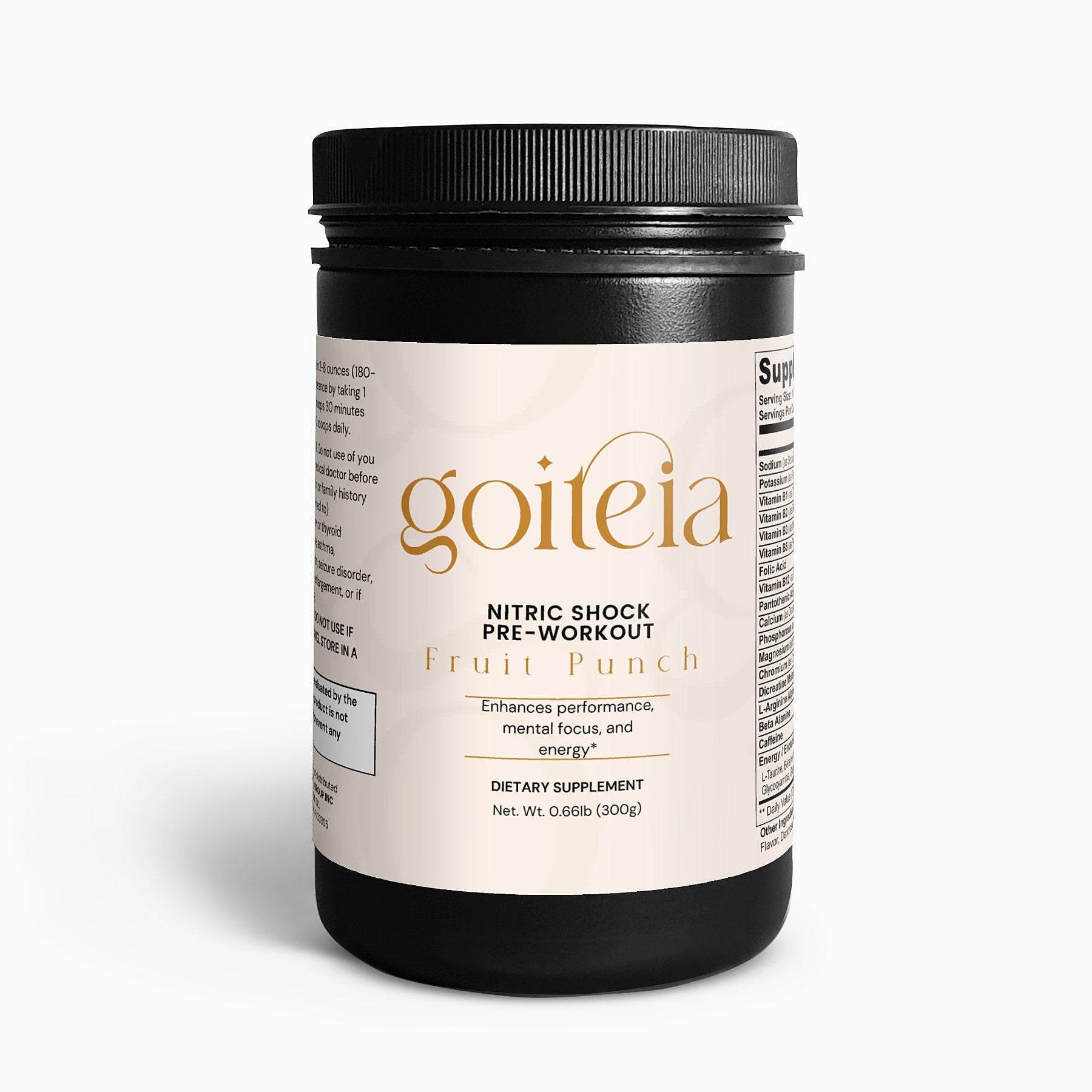 Goiteia Nitric Shock Pre-Workout Powder (Fruit Punch) 10.6 Oz (300g) - Osadia Concept Store