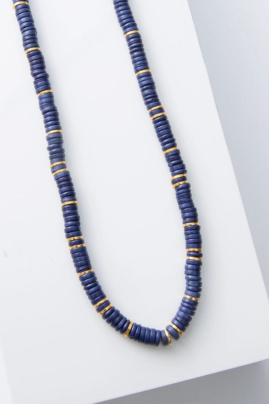 Heishi Necklace, Deep Indigo