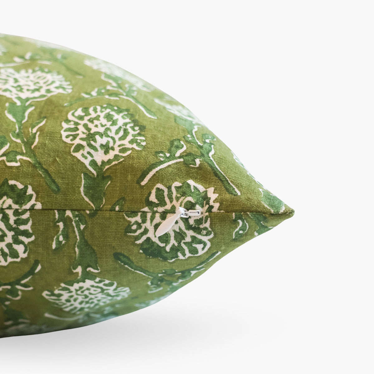 Nikhar Pure Linen Throw Pillow Cover - Fern Green