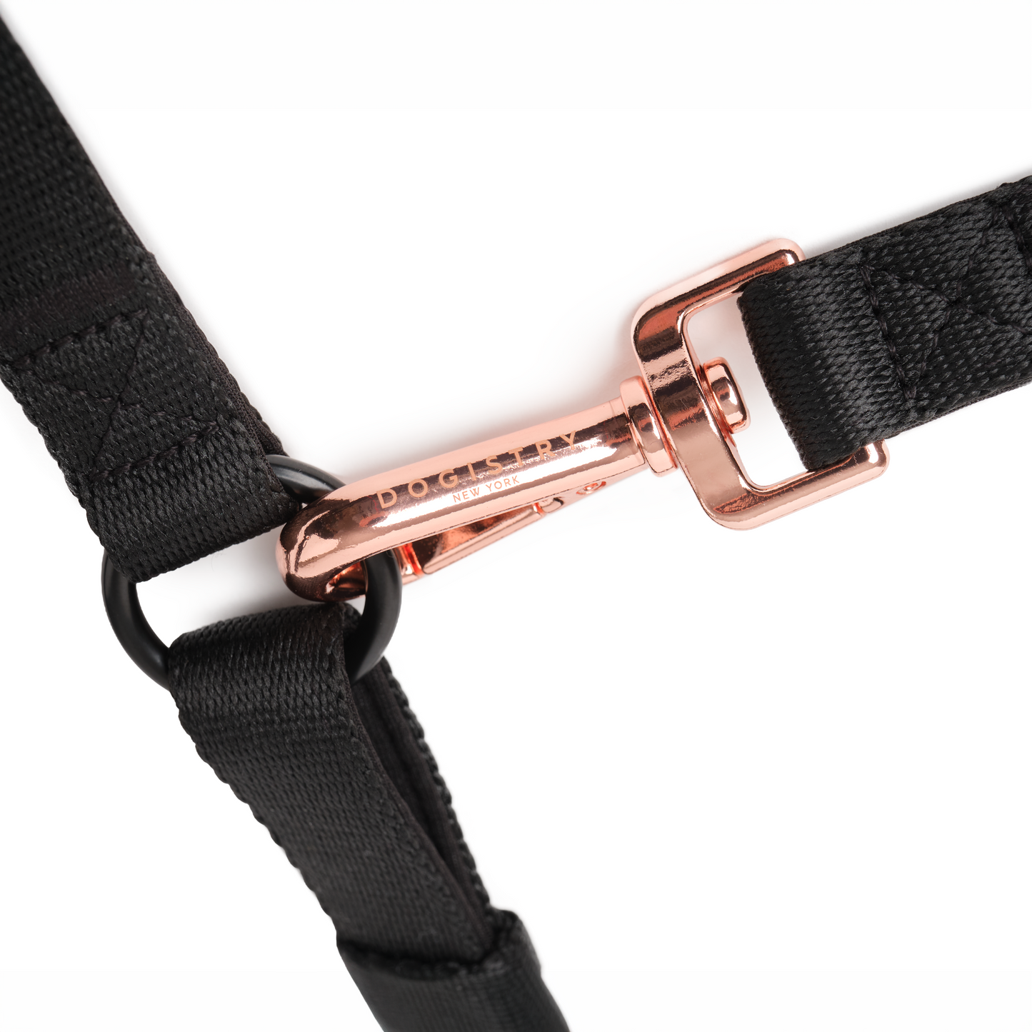Metro Hands Free Leash - Black / Shiny Rose Gold