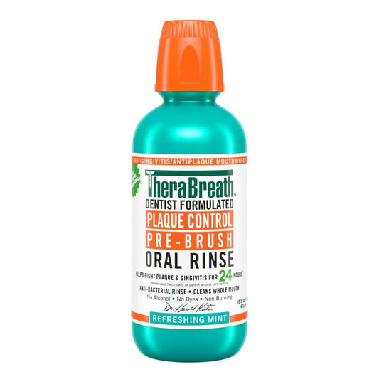 Therabreath Plaque Control Pre-Brush Oral Rinse - Refreshing Mint Flavor