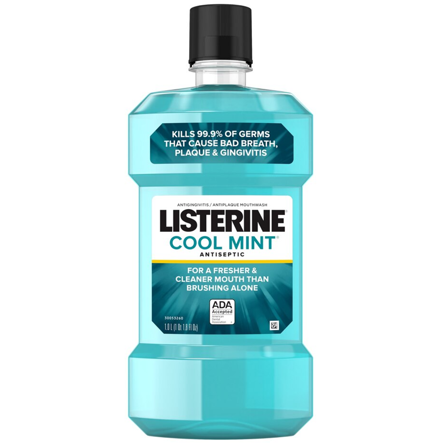 Listerine Mouthwash, Antiseptic, Cool Mint 33.8 Fl Oz