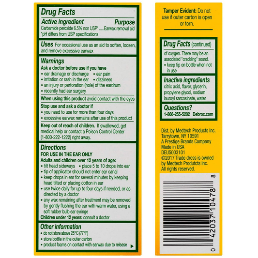 Debrox Drops Earwax Removal Aid -- 0.5 Fl Oz