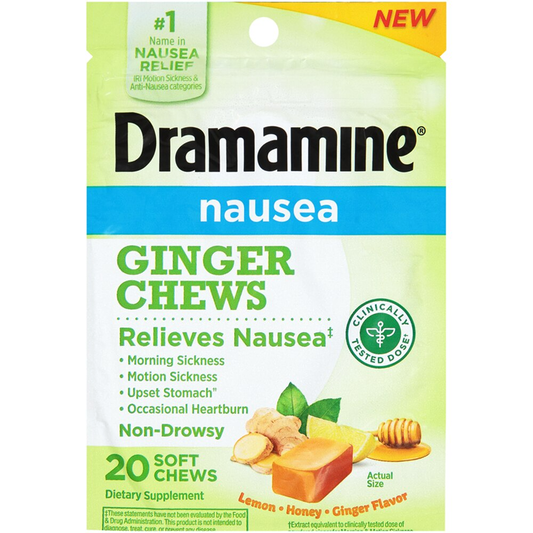 Dramamine Nausea Relief Soft Chews - Ginger, Lemon, Honey