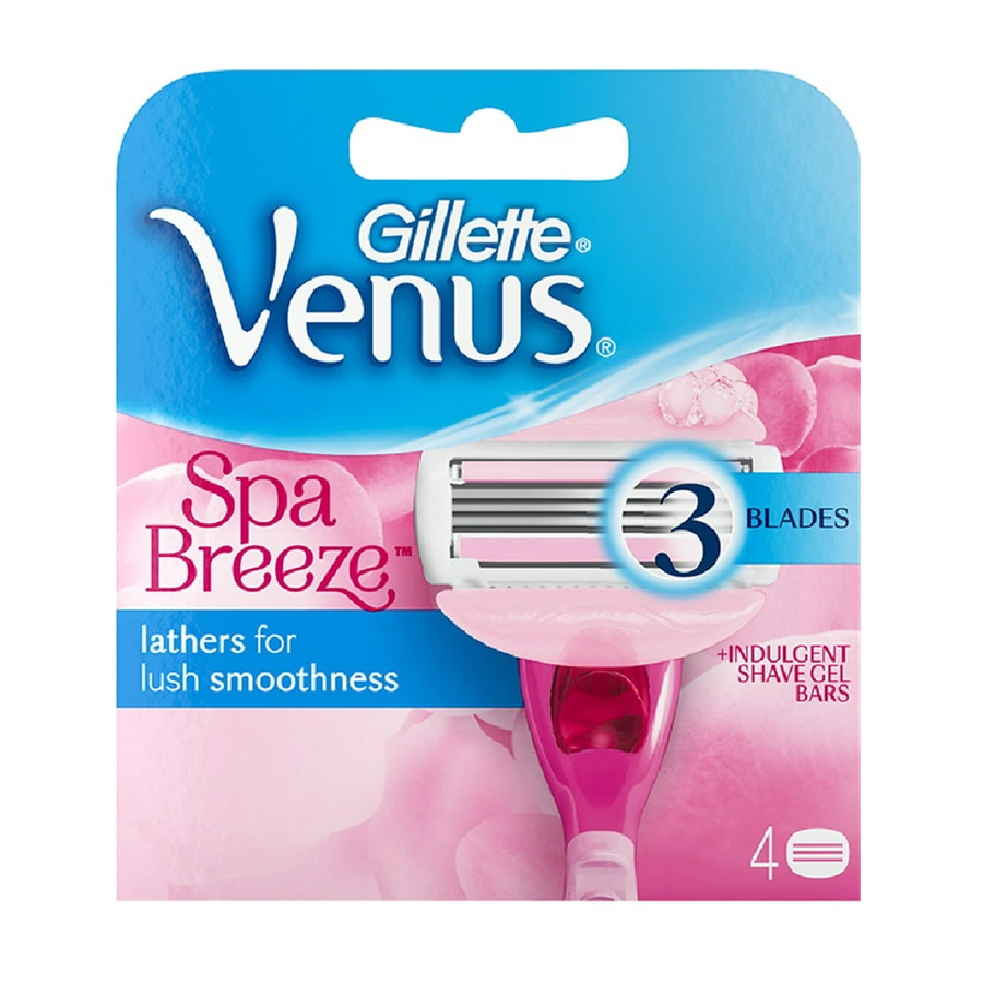 Gillette Venus Spa Women's White Tea Scented Razor Blade Refills 4 Count, Womens Razors / Blades