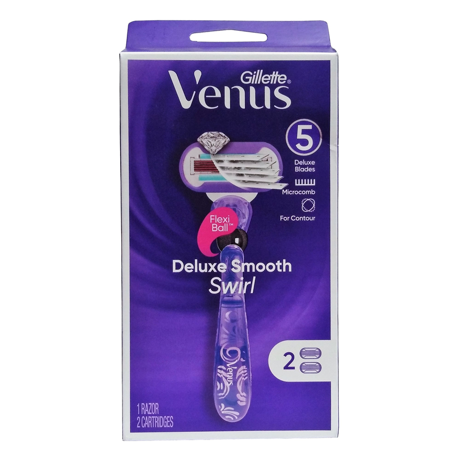 Gillette Venus Deluxe Smooth Swirl Razor 3 Pc Box