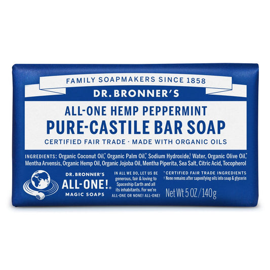 Dr Bronner's Bar Soap, Pure Castile, All One Hemp, Peppermint 5 Oz