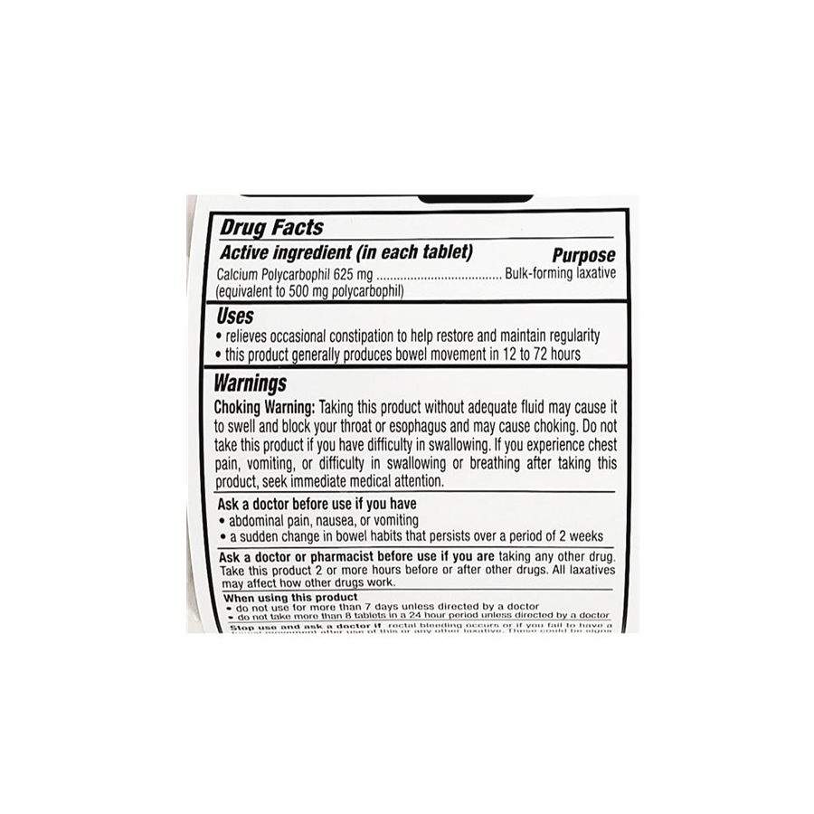 Major Fiber-Tabs Calcium Polycarbophil Tablets, 625 Mg