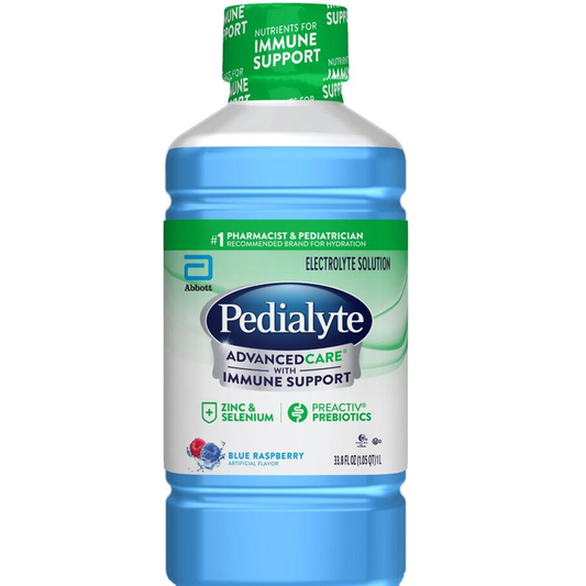 Pedialyte Blue Raspberry Electrolyte Solution 33.8 Fl Oz Bottle