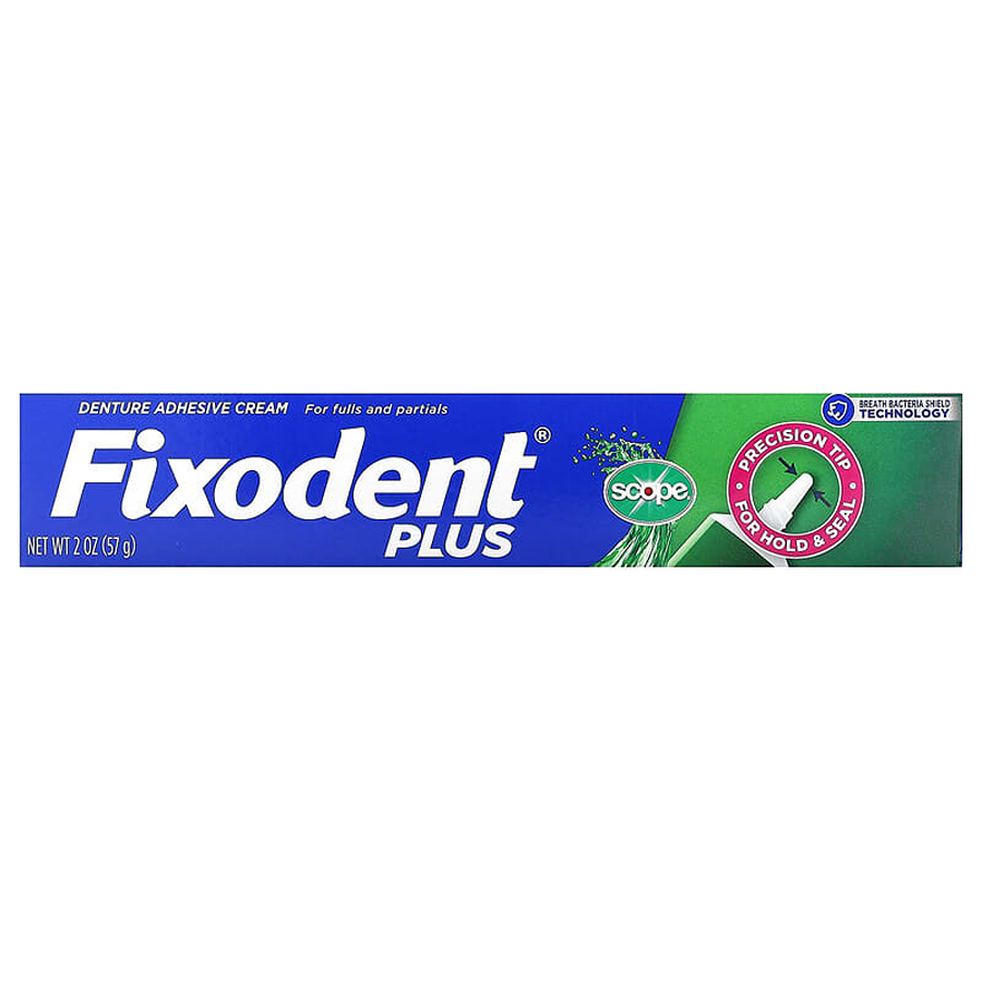 Fixodent Food Seal Denture Adhesive Cream Plus Scope Flavor