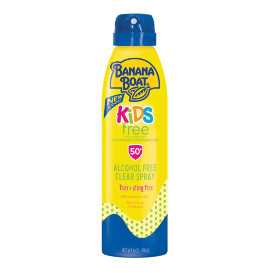 Banana Boat Clear Sunscreen Spray, Alcohol Free, Broad Spectrum SPF 50+ 6 Oz