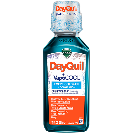Vicks DayQuil VapoCOOL Severe Cold Flu + Congestion Liquid Medicine - 12 Fl Oz