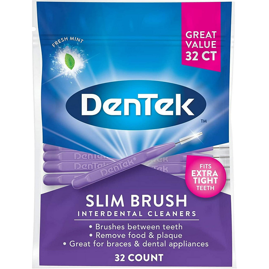 DenTek Slim Brush Advanced Clean Interdental Cleaners Tight 32ct