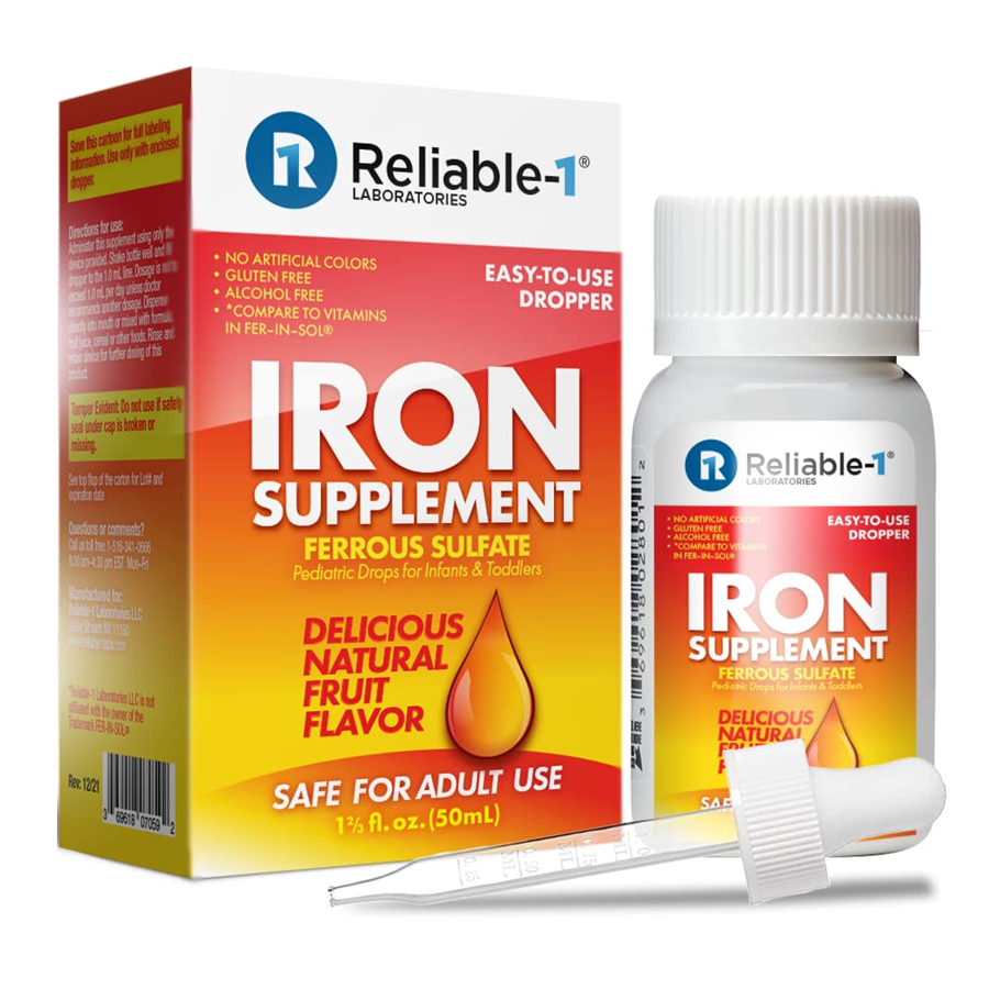 Reliable-1 Laboratories Iron Supplement Ferrous Sulfate Drops Fruit Flavor 50mL - Osadia Concept Store