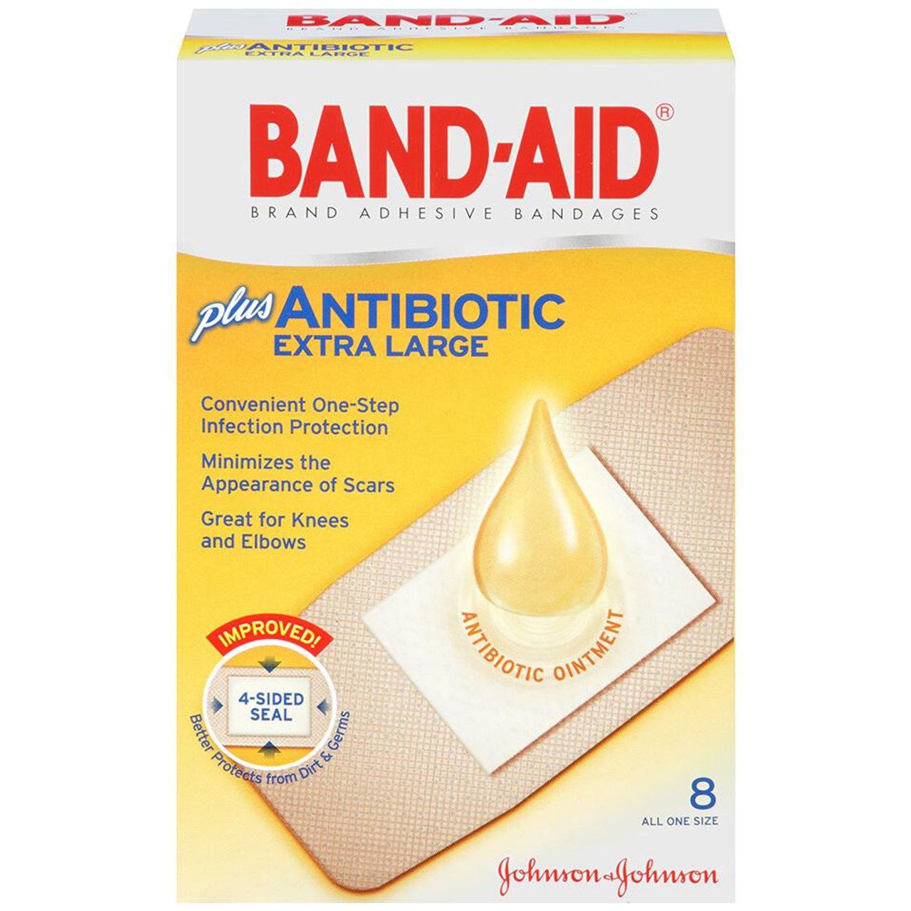 Band-Aid Brand Adhesive Bandages Infection Defense With Neosporin Antibiotic Extra Large