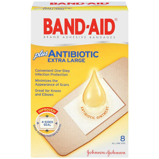 Band-Aid Brand Adhesive Bandages Infection Defense With Neosporin Antibiotic Extra Large
