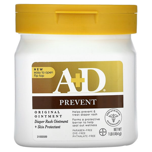 A+D Original Diaper Rash Ointment, Skin Protectant, 1 Pound Jar