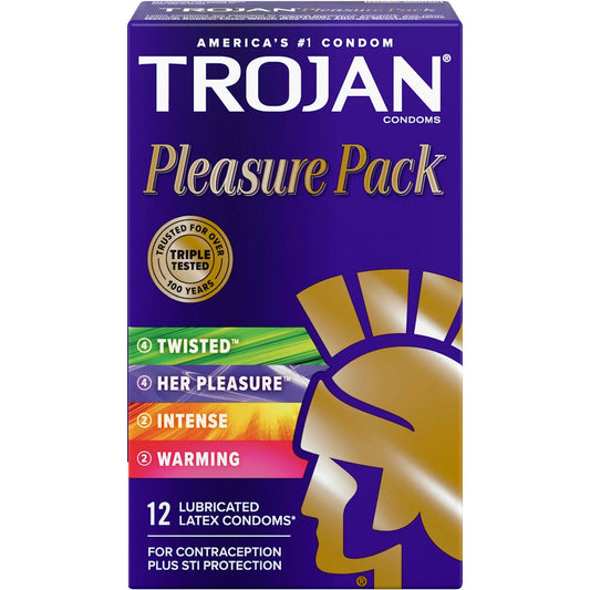 Trojan Pleasure Pack Lubricated Premium Latex Condoms