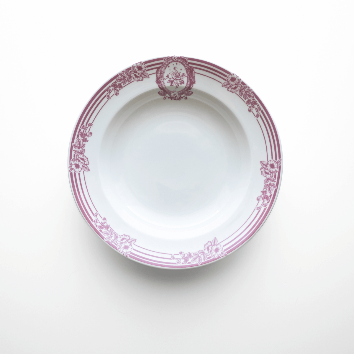 Pink Symphony Porcelain Pasta Bowls, Set of 4