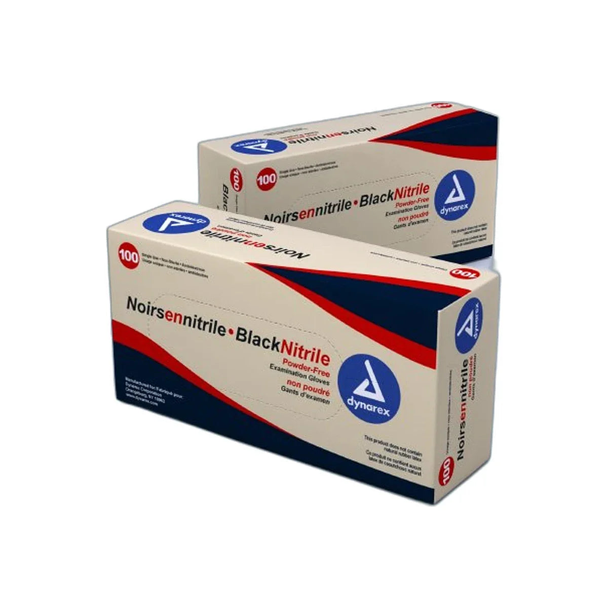 Dynarex 2523 Nitrile Exam Gloves, Large, Black