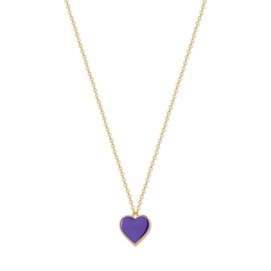 Single Hearted Girl Purple Heart Necklace | Magnetic Clasp