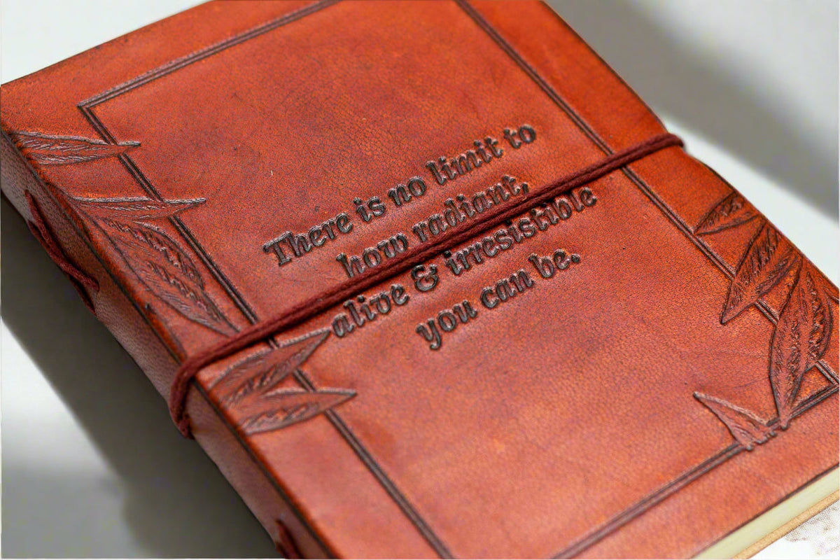 "No Limit To How Radiant" Leather Journal