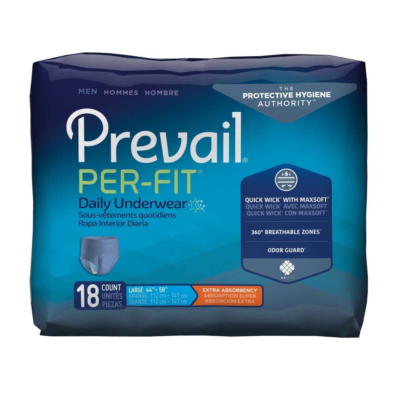 First Quality Prevail Per-Fit Men Pull On Absorbent Underwear
