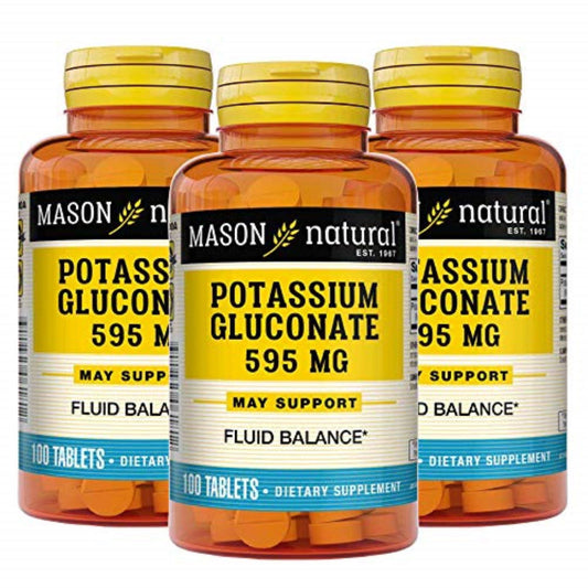 Mason Natural Potassium Gluconate, 595 Mg, 100 Tablets