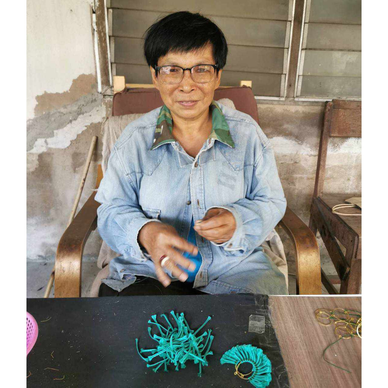 Half Moon Silk Tassel Earrings - Thailand