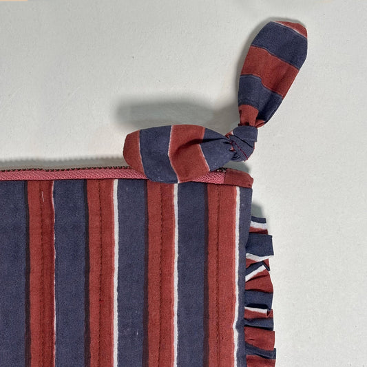 Quilted Cotton Travel Pouch with Frill Trim