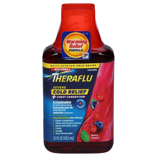Theraflu Berry Flavor Severe Cold Relief Chest + Congestion, 8.3 Fl Oz