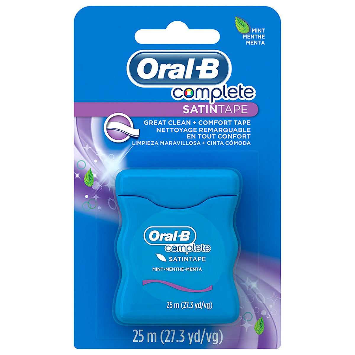 Oral-B Complete Satin Tape Dental Floss, Mint, 25 M